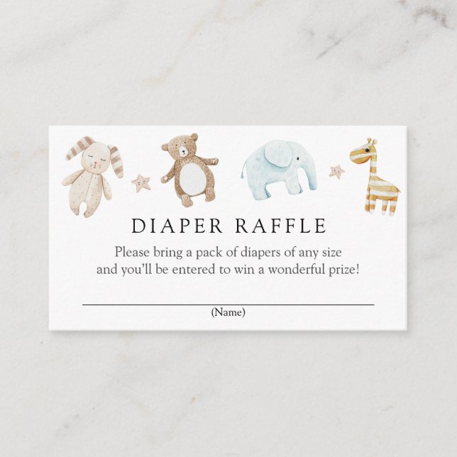 Sweet Vintage Toys Baby Diaper Raffle insert card (Front)