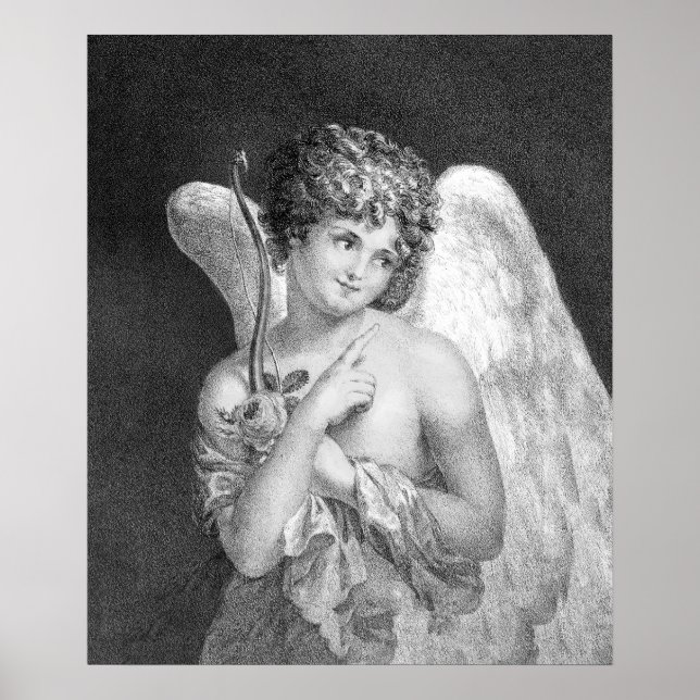 Sweet Vintage Victorian Cupid Romantic Poster (Front)