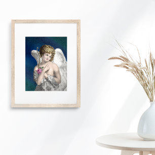 Sweet Vintage Victorian Cupid Romantic Poster