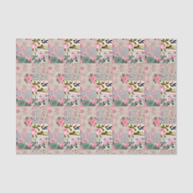 Sweet vintage wallpaper collage tissue paper (Front)