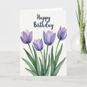 Sweet Violet Blossom Birthday Card