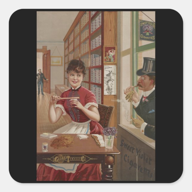 Sweet Violet Cigs - Vintage Cigarettes Square Sticker (Front)