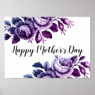 Sweet Violet Floral Mother's Day Poster