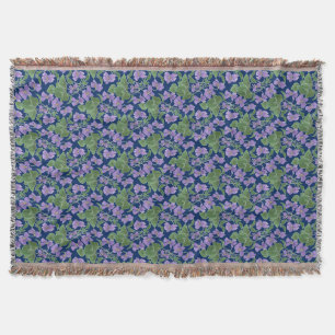 Sweet Violets Mauve Floral Pattern Throw Blanket