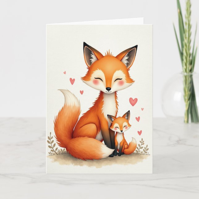 Sweet Vulpine Mothers Day Card (Front)