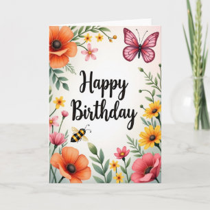 Sweet Watercolor Birthday Card