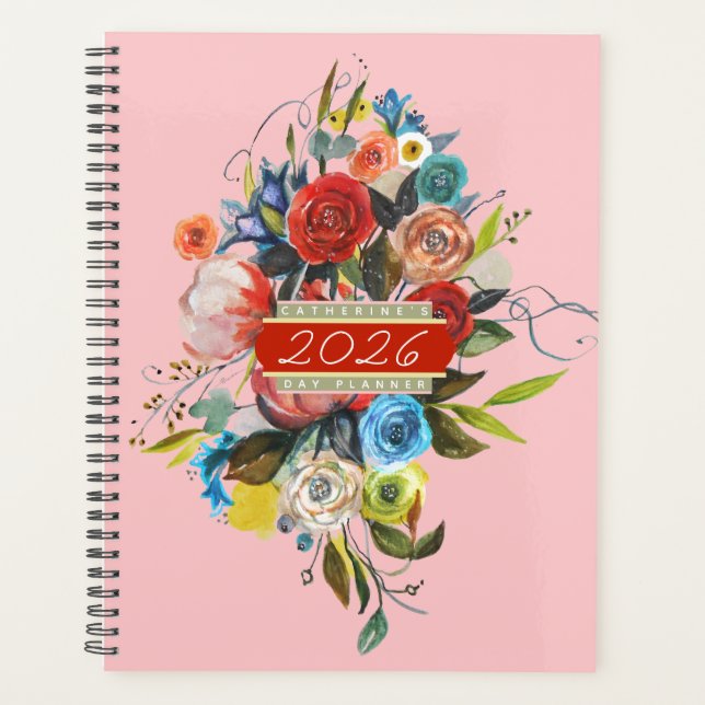 Sweet Watercolor Bouquet Day Planner 2026 (Front)
