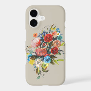 Sweet Watercolor Bouquet Taupe