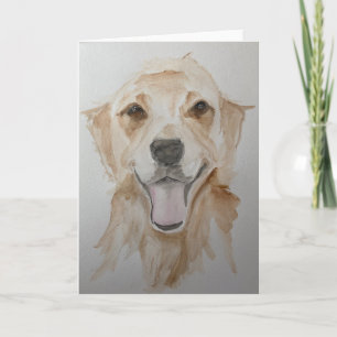 sweet watercolor golden retriever card