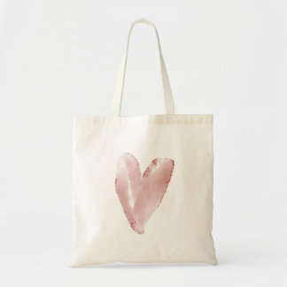 sweet watercolor heart tote