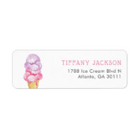 Sweet Watercolor Ice Cream Return Address