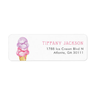Sweet Watercolor Ice Cream Return Address Return Address Label