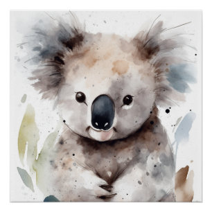 Sweet Watercolor Koala Wall Art
