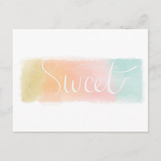 Sweet Watercolor Pastel Postcard