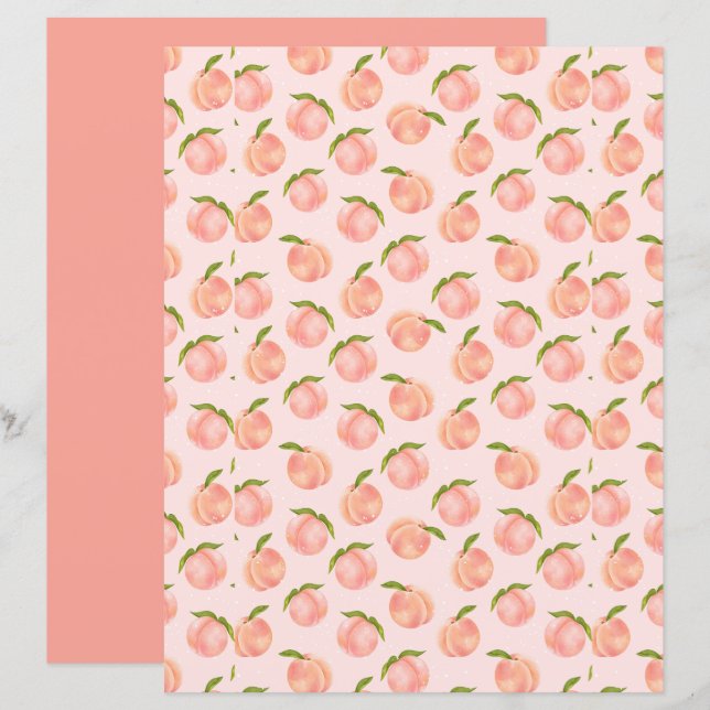 Sweet Watercolor Peach Pattern (Front/Back)