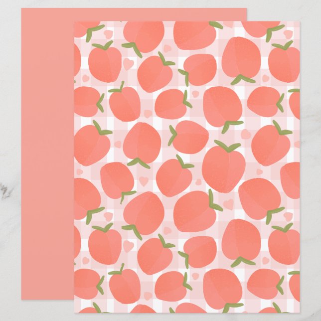 Sweet Watercolor Peach Pattern (Front/Back)