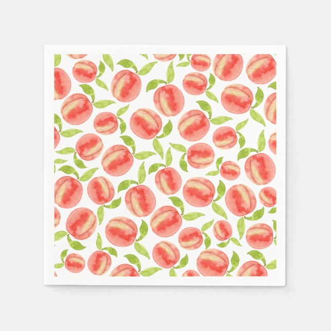 Sweet Watercolor Peach Pattern  Napkin (Front)