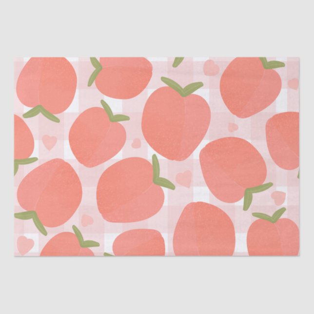 Sweet Watercolor Peach Pattern Tissue Paper (Front)