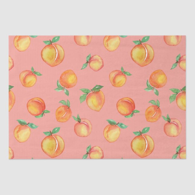 Sweet Watercolor Peach Pattern Tissue Paper (Front)