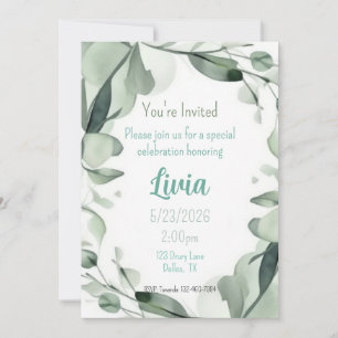 Sweet Watercolor Pink Doughnut Sticker Invitation