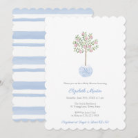 Sweet Watercolor Potted Peach Tree Boy Baby Shower