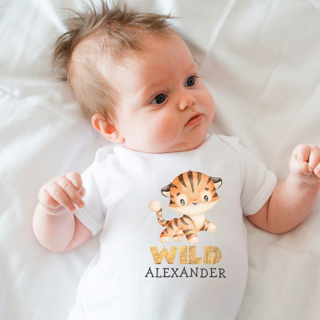 Sweet Watercolor Safari Baby Tiger Baby Bodysuit (Creator Uploaded)
