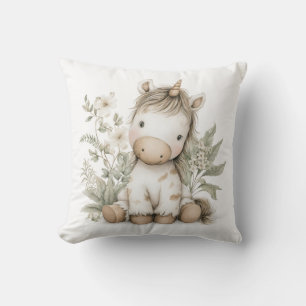 Sweet watercolour Unicorn storybook illustration Cushion