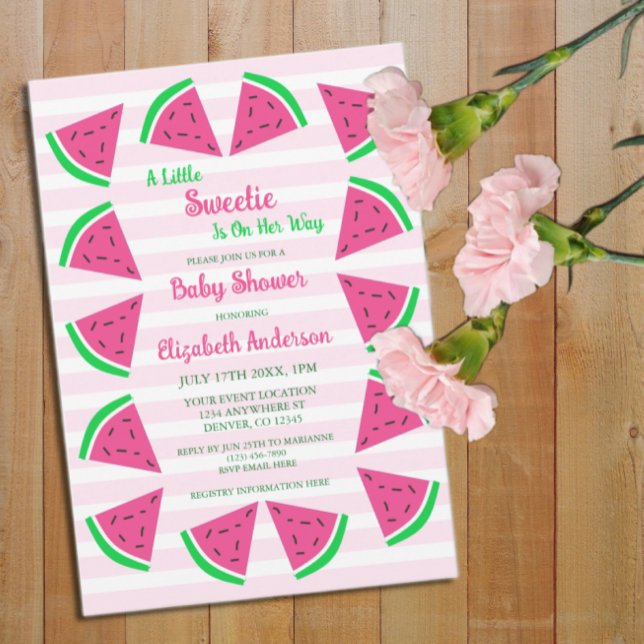 Sweet Watermelon Baby Shower Invitation (Creator Uploaded)