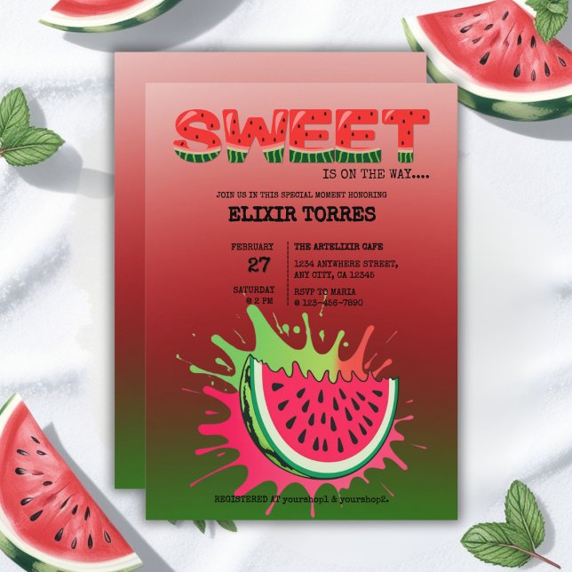 Sweet Watermelon Baby Shower Invitation (Creator Uploaded)