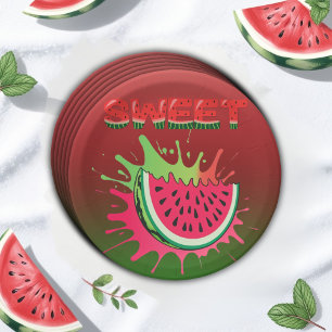 Sweet Watermelon Baby Shower Paper Plate