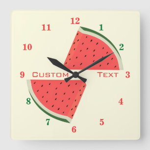 Sweet Watermelon Clock Custom Text and Colours