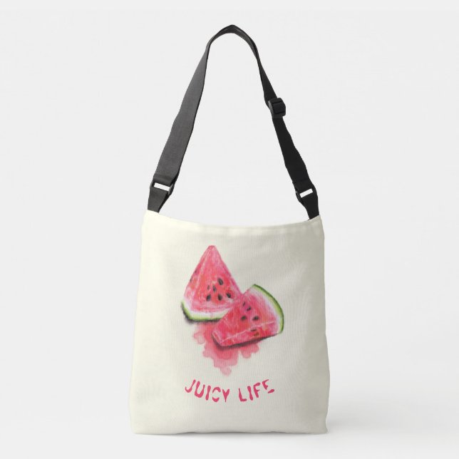 Sweet Watermelon Crossbody or Tote Bag Custom Text (Front)