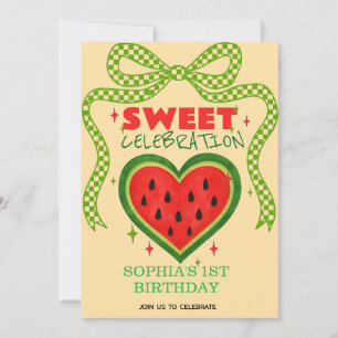 Sweet Watermelon Ribbon Summer Invitation