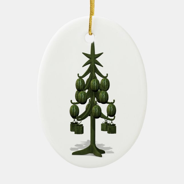 Sweet Watermelons Christmas Tree Ceramic Tree Decoration (Front)