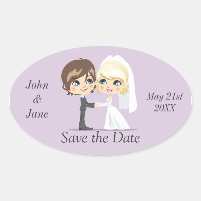 Sweet Wedding Day Oval Sticker (Front)