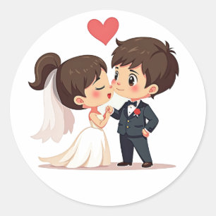 Sweet Wedding Kiss Sticker