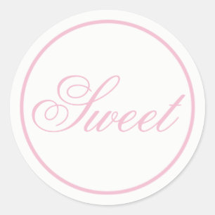 "Sweet" Wedding Sticker - Blush Pink