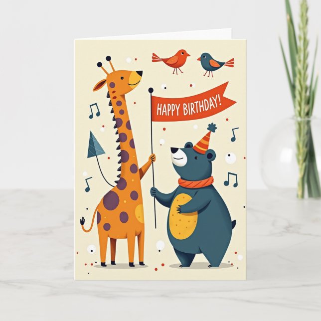 Sweet Whimsical Animals Card (Front)