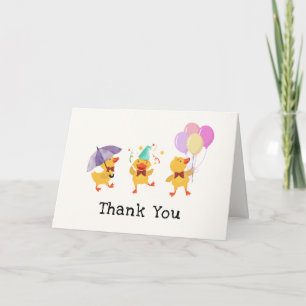 Sweet Whimsical Party Little Duckling Baby Shower Thank You Card