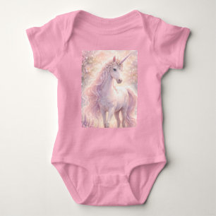 Sweet Whimsical pastel Unicorn Baby Bodysuit