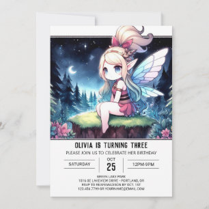 Sweet Whimsy Fairy Birthday Invitation