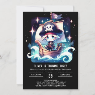 Sweet Whimsy Pirate Birthday Invitation