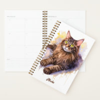 Sweet White Cat Watercolor Illustration