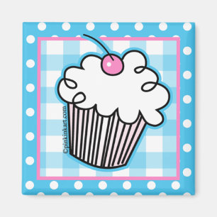 Sweet White Cupcake Kitchen Magnet