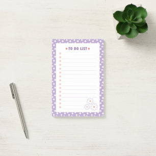 Sweet White Daisies Floral Pattern To Do List Post-it Notes