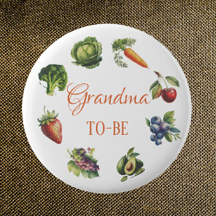 Sweet White Garden Grandma to Be Baby Shower 6 Cm Round Badge