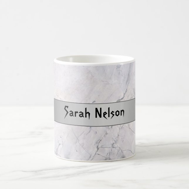 Sweet White-Grey Marble  Coffee Mug (Center)
