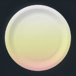Sweet White Yellow Pink Gradient Ombre  Paper Plate<br><div class="desc">Dreamy delicate gradient ombre design in pastel aesthetic light magical Sweet White Yellow Pink colours. Soft gradient colour transition. Sweet White Yellow Pink gradient home decor,  White Yellow Pink gradient ombre home decor theme design.</div>