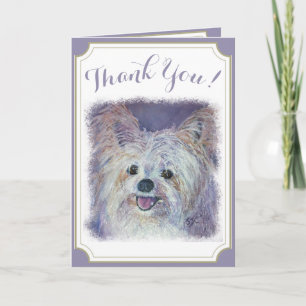 Sweet White Yorkie THANK YOU Card