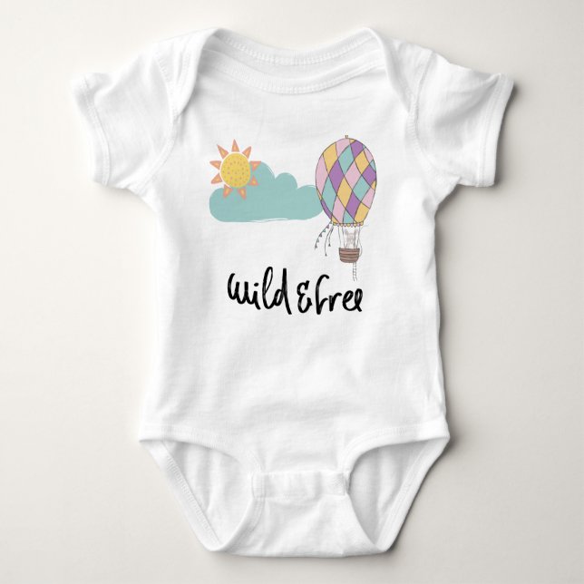 Sweet Wild and Free Watercolor Mouse Illustration Baby Bodysuit (Front)